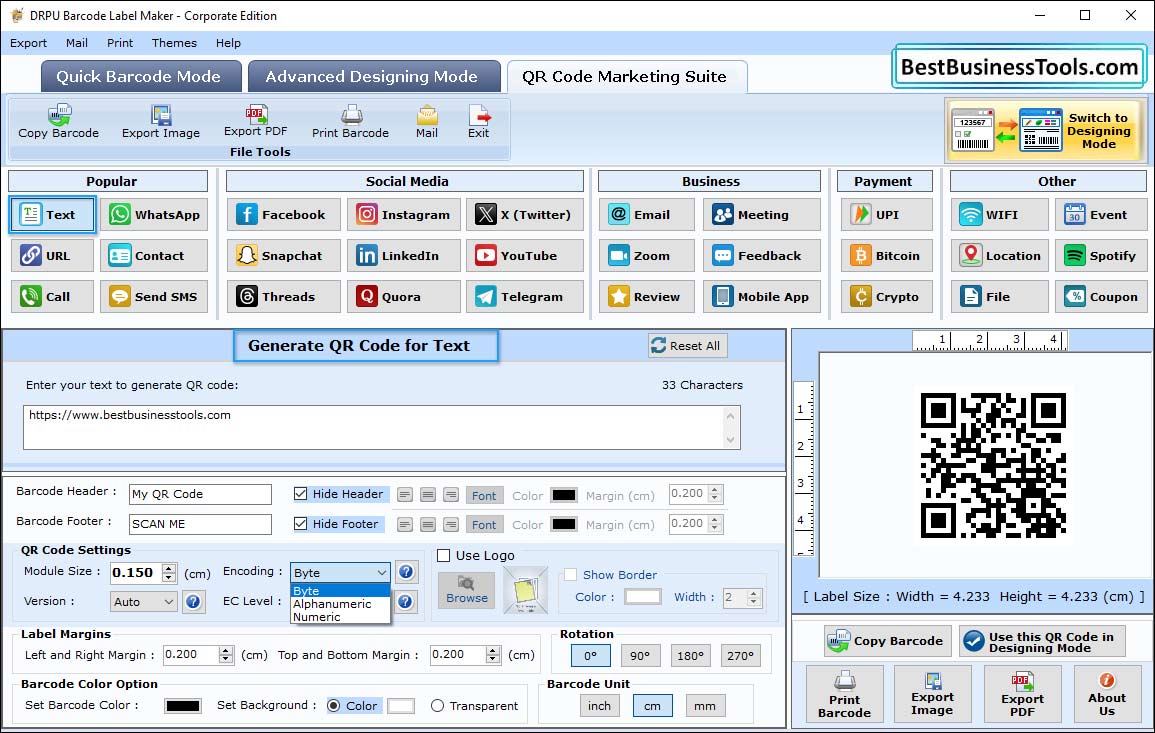 Generate QR code